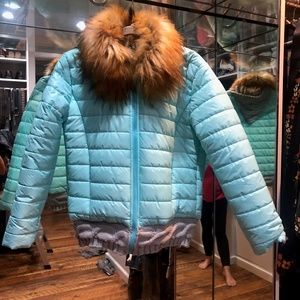 Military Hippie puffer jacket faux fur NWOT